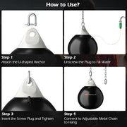 21 Inch Water Punching Bag with Adjustable Metal Chain Body Exercise Boxing Equipment